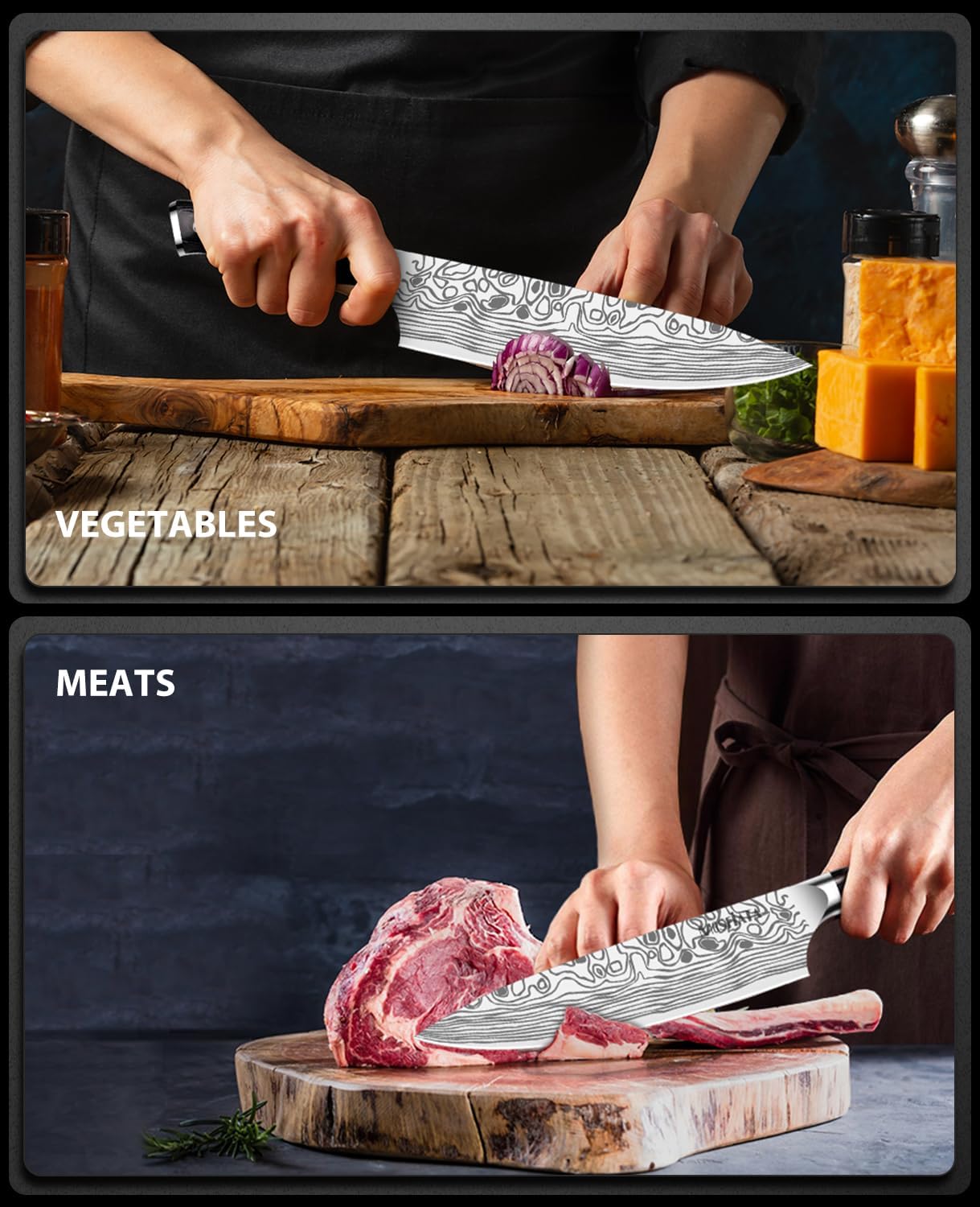 8” Professional Chef Knife – German High Carbon Steel, Razor Sharp encalife