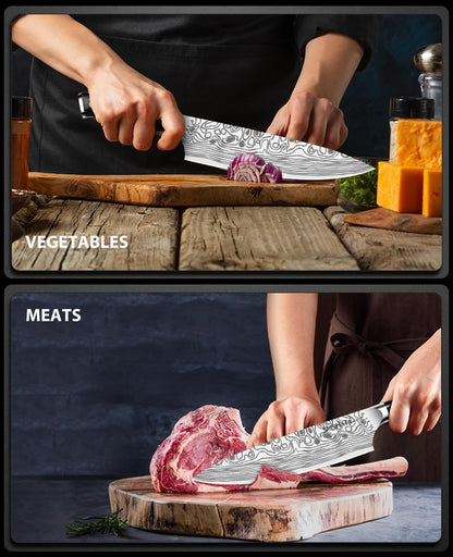 8” Professional Chef Knife – German High Carbon Steel, Razor Sharp encalife