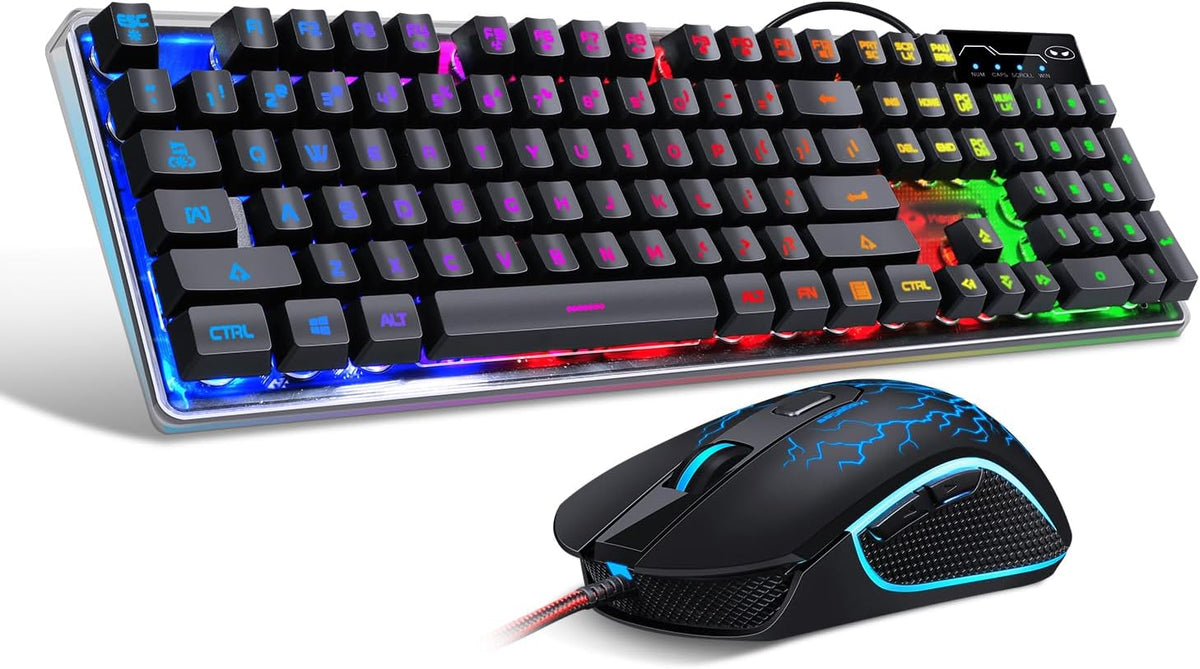 Gaming Keyboard Mouse Combo RGB Wired Set encalife