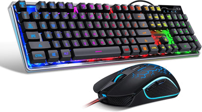Gaming Keyboard Mouse Combo RGB Wired Set encalife