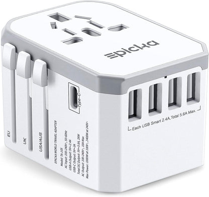 Universal Travel Adapter With Six Charging Ports encalife
