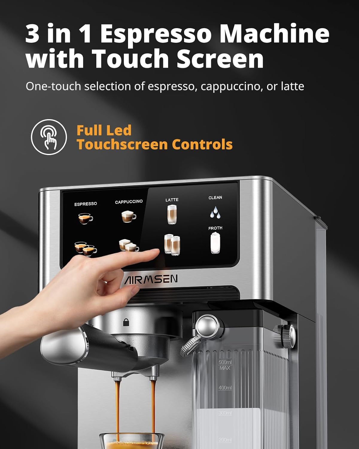 20 Bar Espresso Machine with Auto Milk Frother encalife