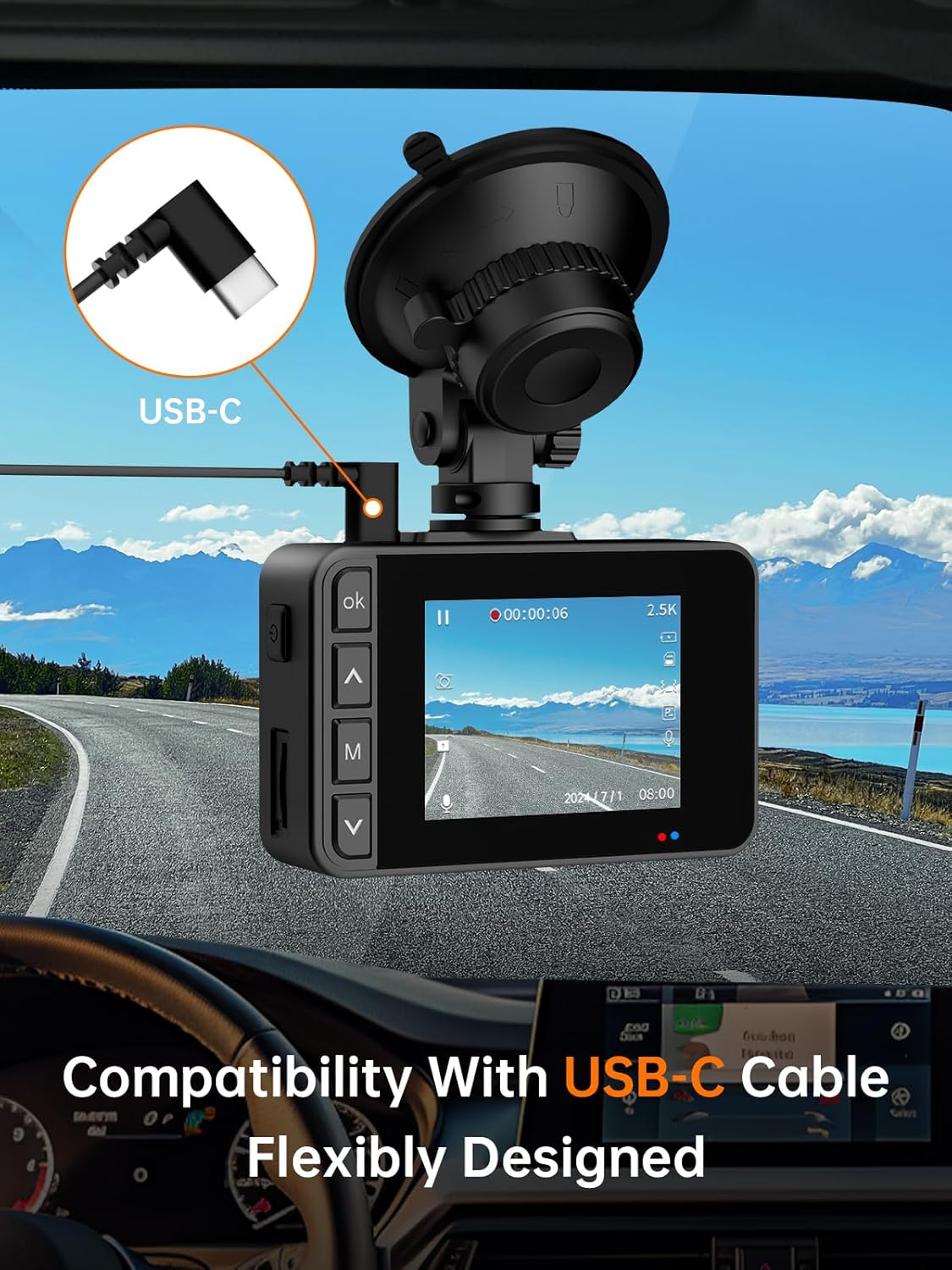 2.5K Front and Rear Dash Cam for Cars I Night Vision encalife