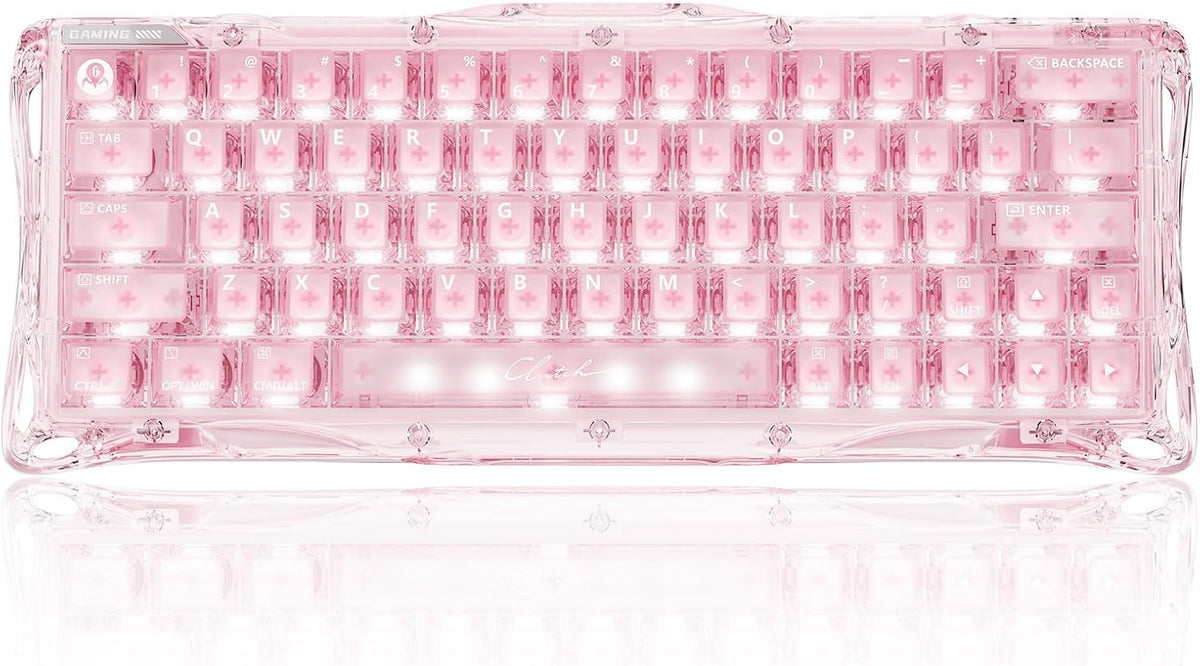transparent crystal RGB gaming keyboard setup