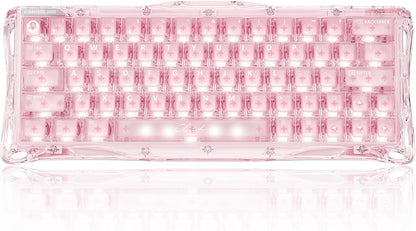 transparent crystal RGB gaming keyboard setup