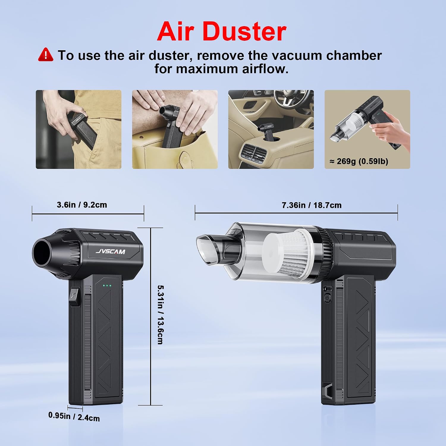 Cordless Air Duster Vacuum Cleaner 150000RPM Powerful Blower encalife