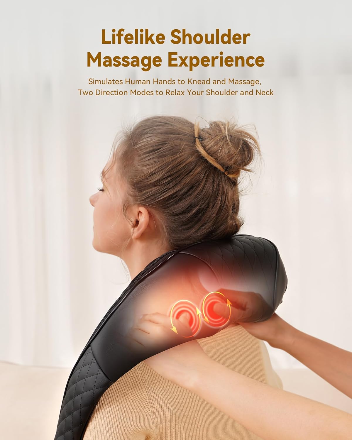 Neck & Back Massager I 4D Shiatsu with Heat encalife