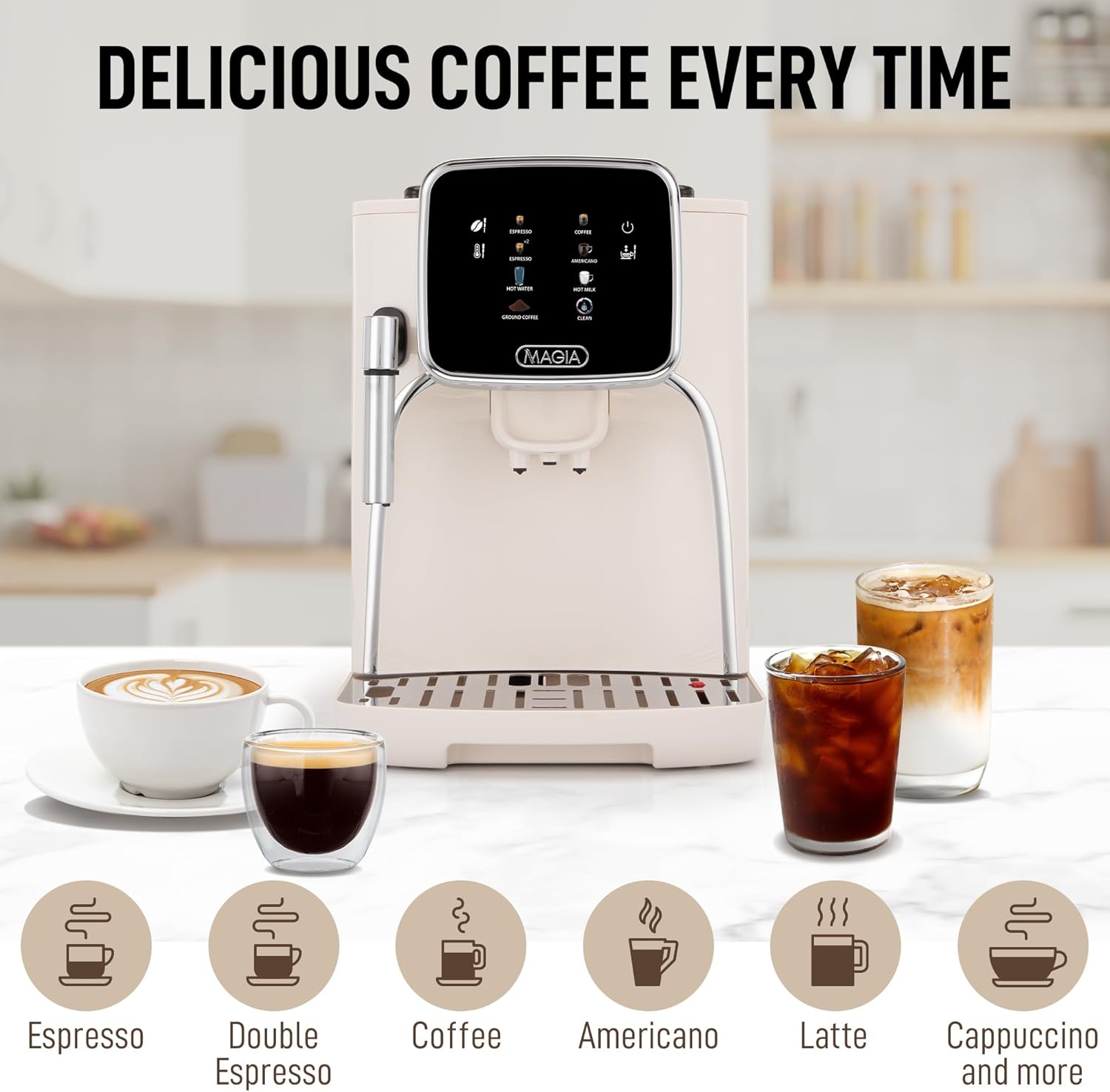 Zulay Espresso Machine with Grinder & Steam Wand encalife