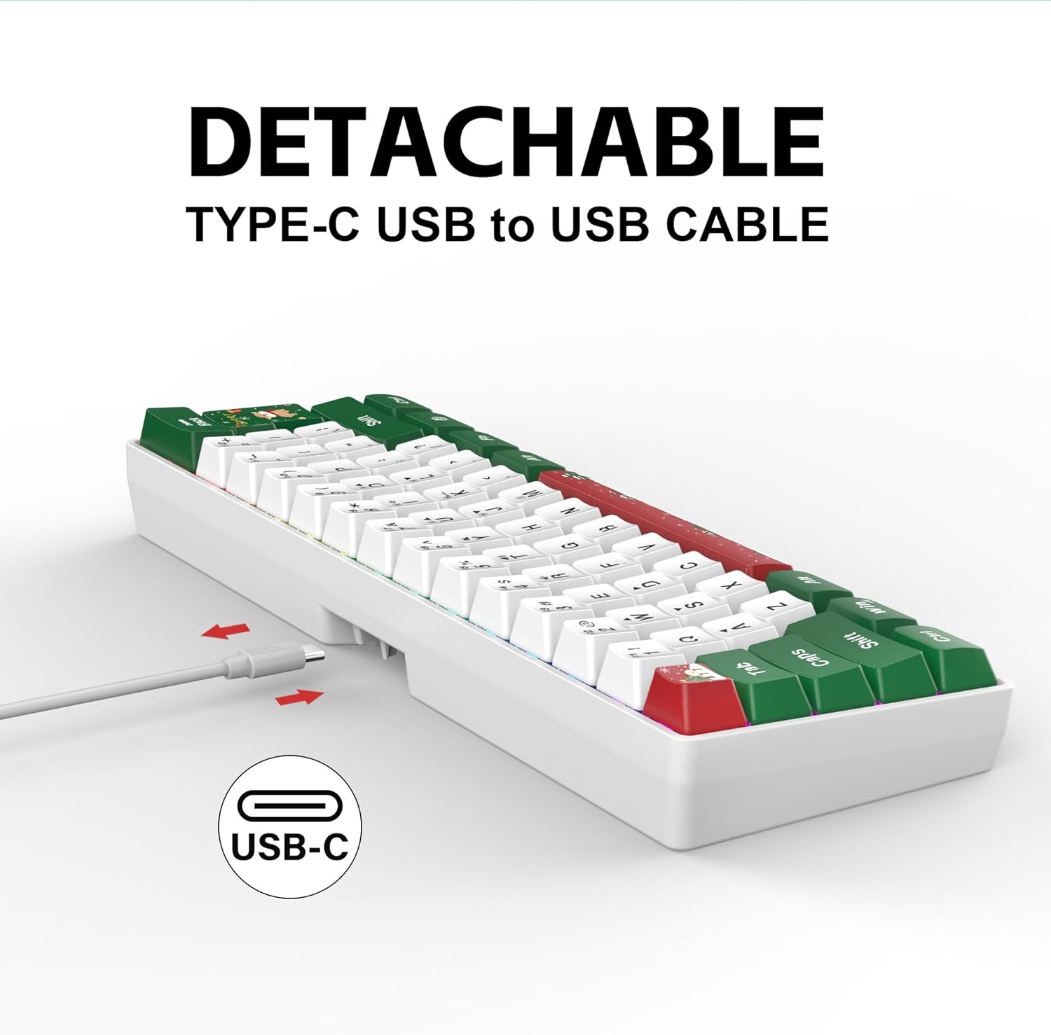 Compact Gaming Keyboard I 60% 61‑Key RGB Wired encalife