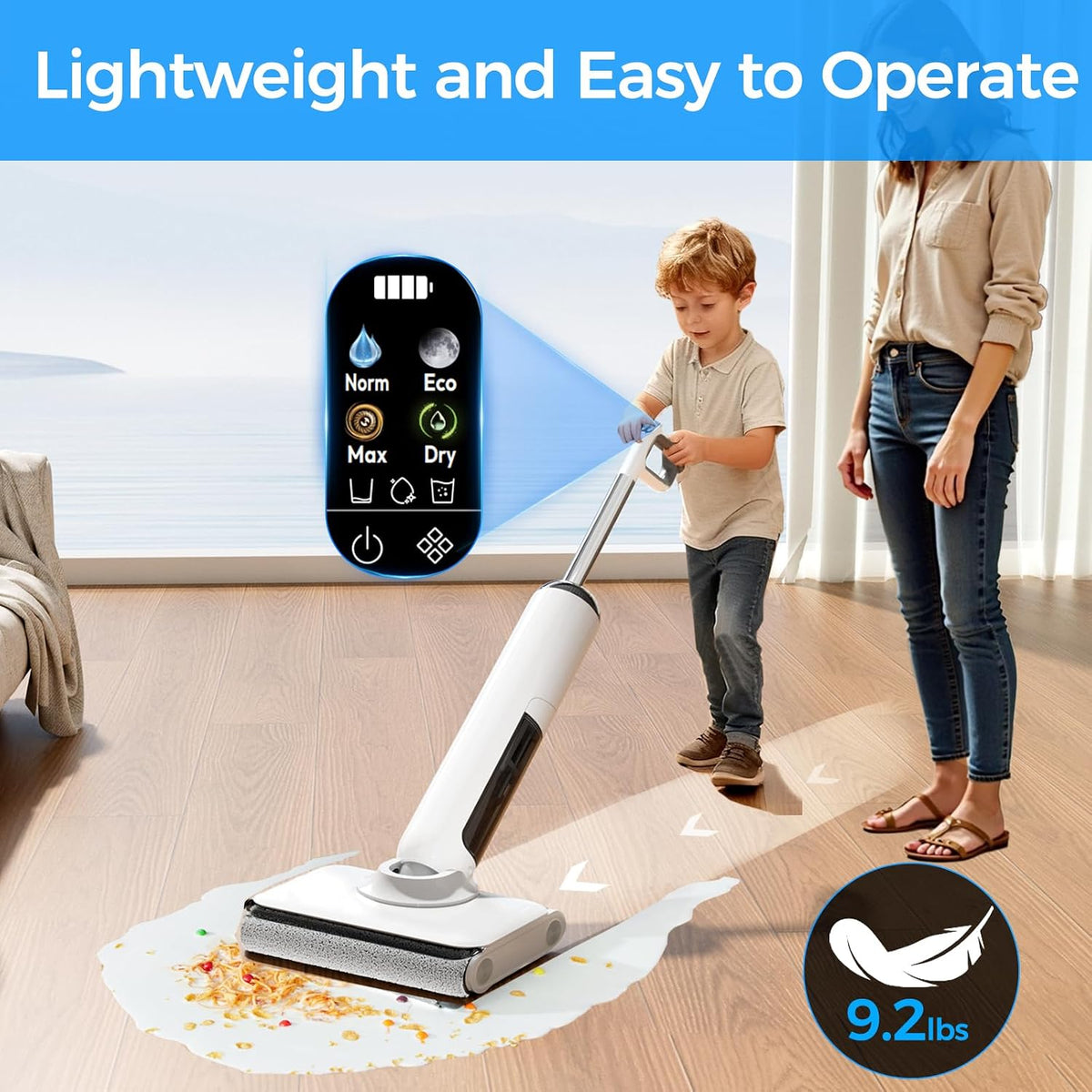 Cordless Wet Dry Vacuum Mop Cleaner encalife