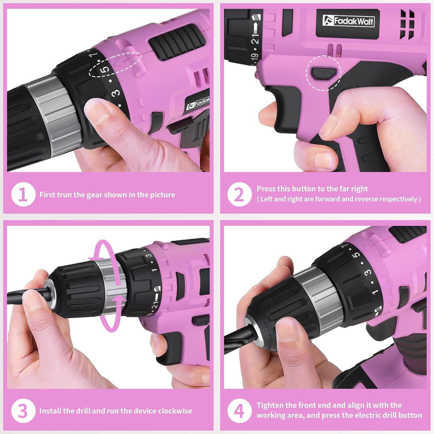 Cordless Drill Kit | 20V Power Drill Set encalife