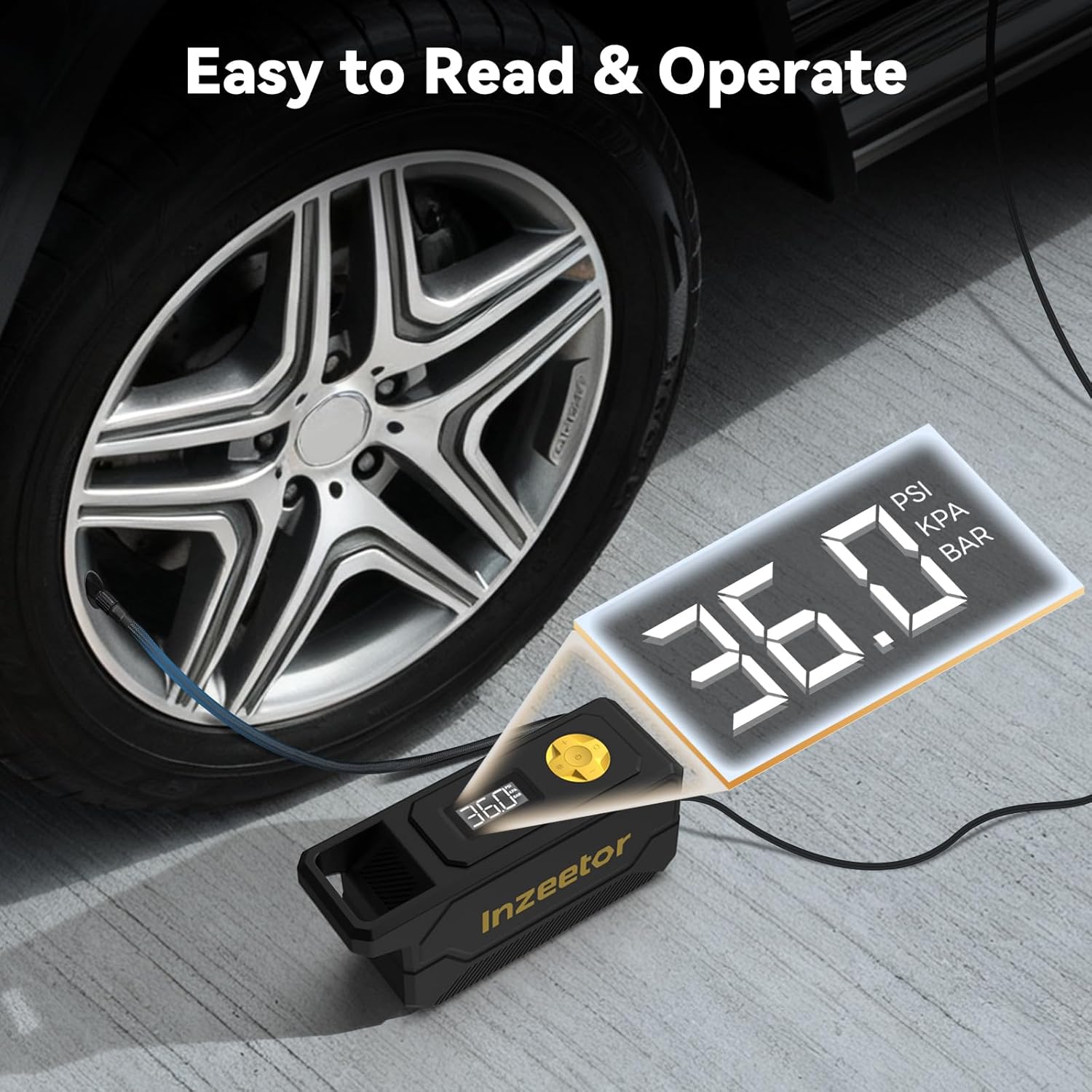 Inzeetor 150PSI Tire Inflator Fast Air Compressor encalife