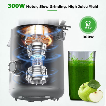 Electric Juicer Cold Press | 5.1” Wide Chute Slow Masticating encalife