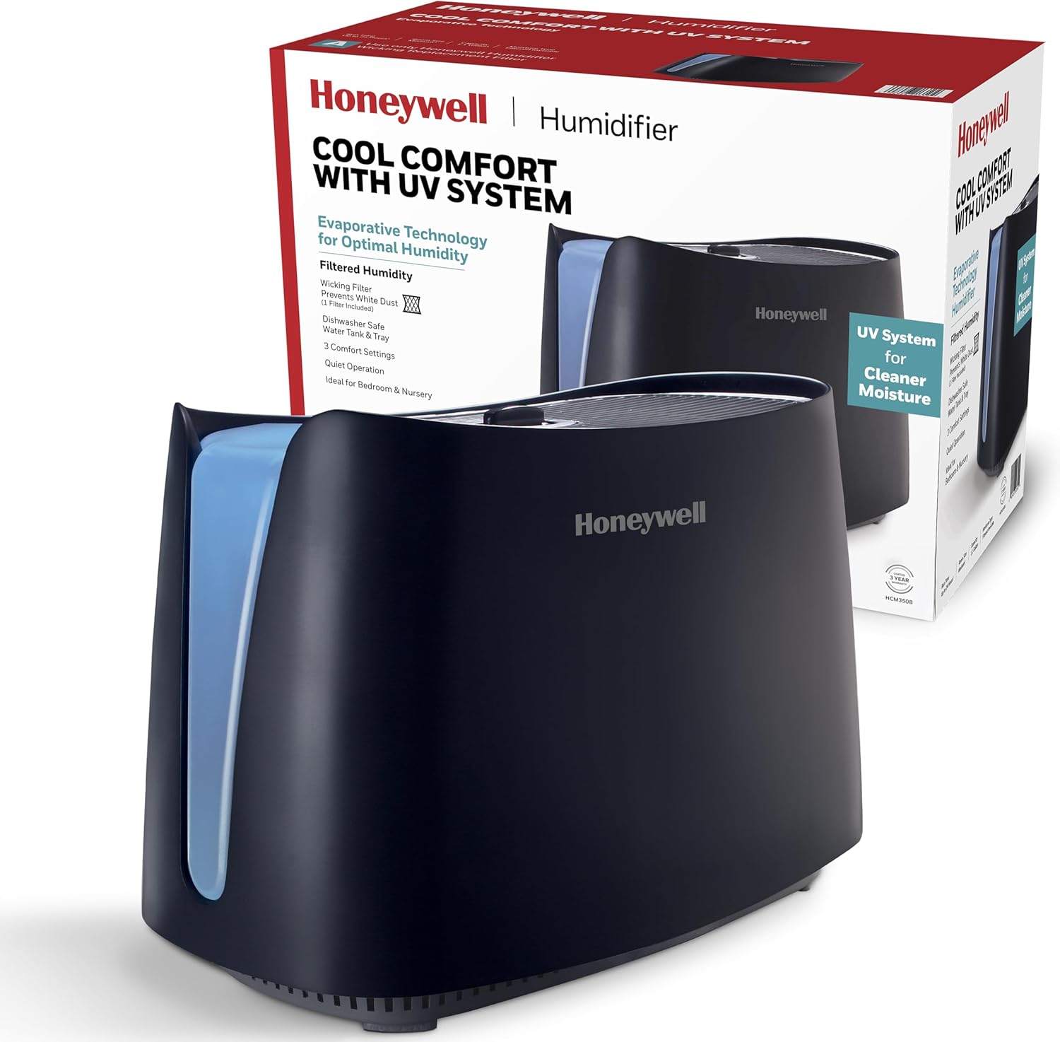 Quiet bedroom humidifier with invisible moisture output