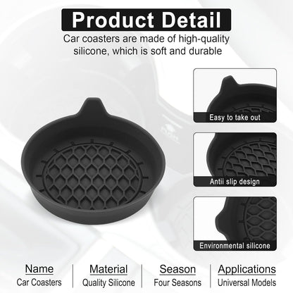 Car Cup Holder Coaster Silicone 4 Pack encalife