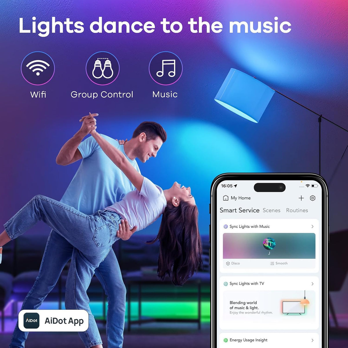 RGB Lighting Smart WiFi Color Changing Bulb encalife