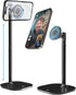 Magnetic mobile stand with adjustable height and weighted desk base