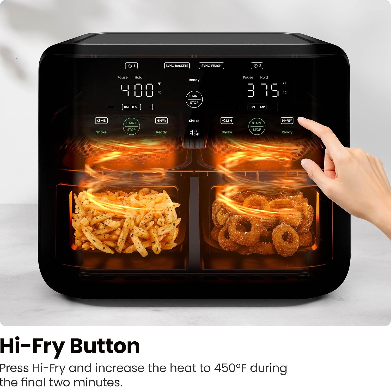 Dual Basket Digital Touchscreen Air Fryer encalife