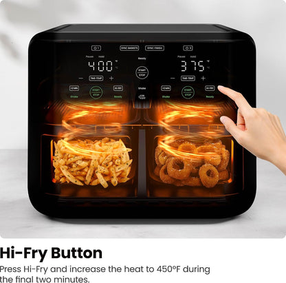 Dual Basket Digital Touchscreen Air Fryer encalife