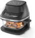 Clear view glass air fryer showing food while cooking