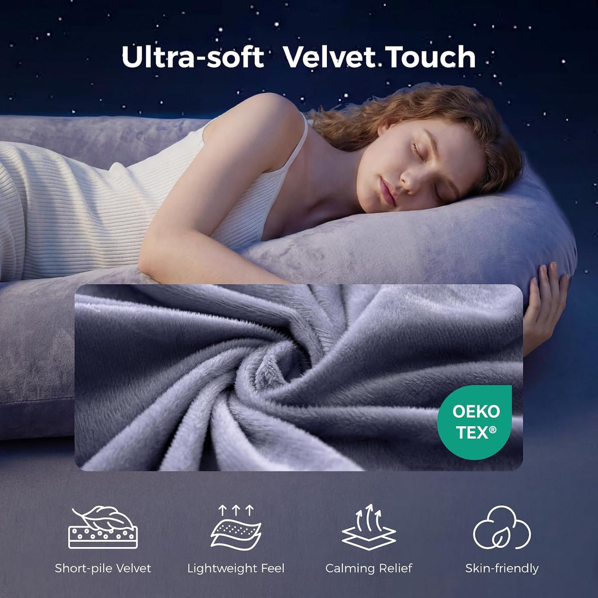 Side Sleeper Full Body Pregnancy Pillow encalife