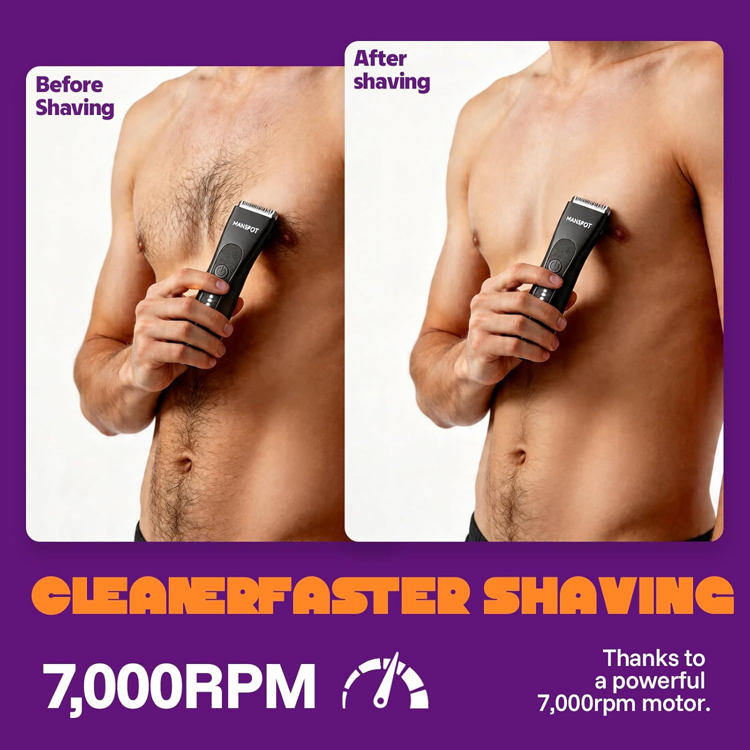 MANSPOT Waterproof Beard Trimmer Body Grooming Kit encalife