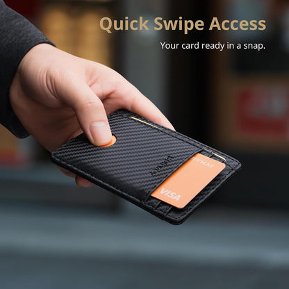 Slim RFID Carbon Fiber Wallet for Men encalife