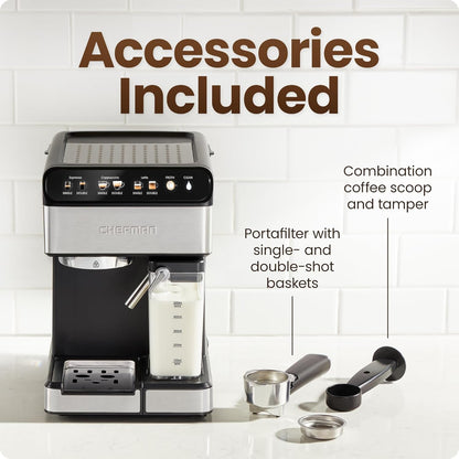 15‑Bar Espresso Machine with Built‑In Milk Frother encalife