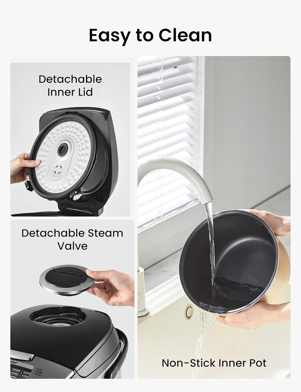 COMFEE Rice Cooker I 6-Cup Fuzzy Logic encalife