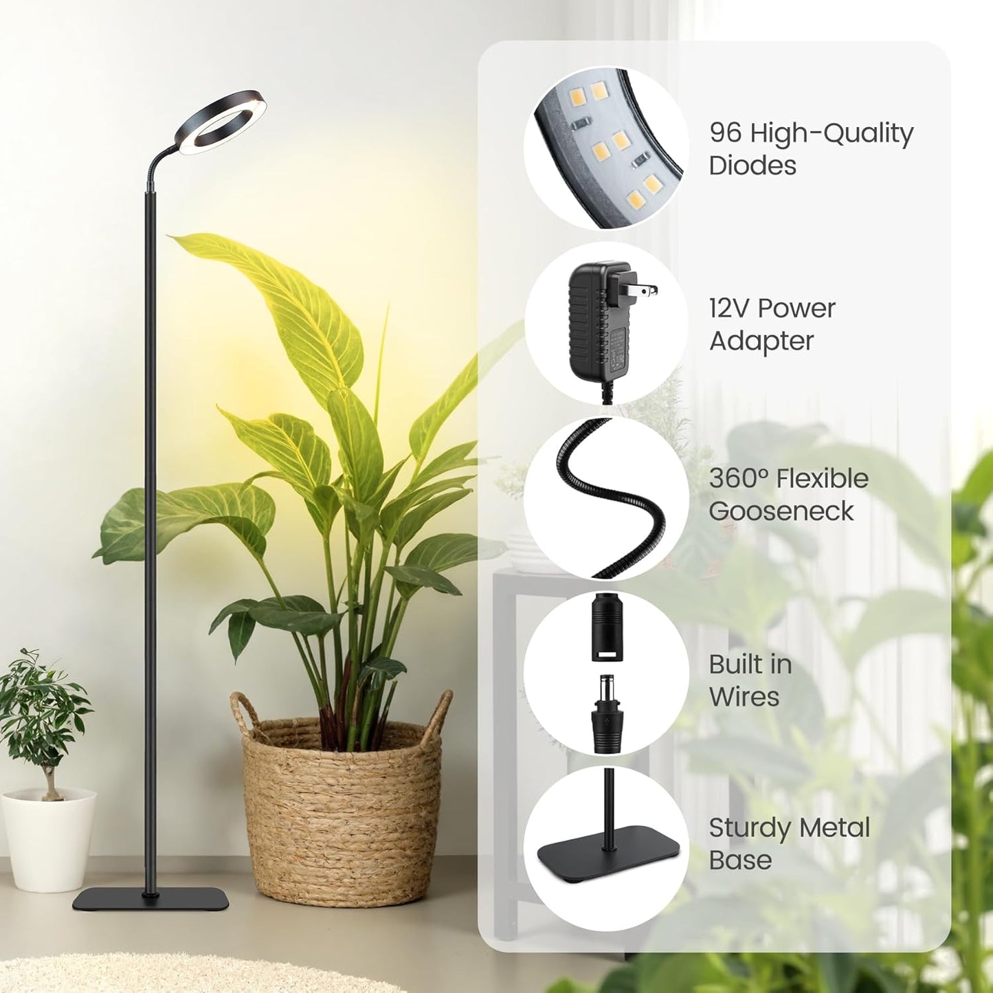 Grow Lights for Indoor Plants Floor Lamp encalife