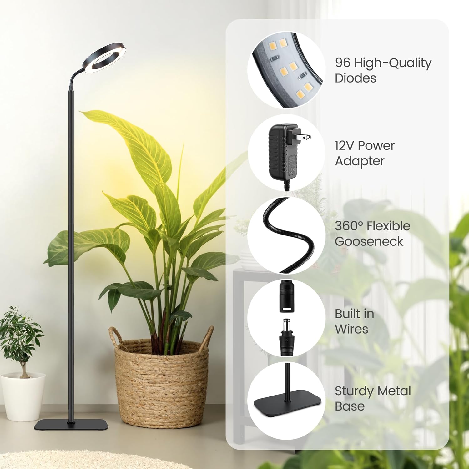 Grow Lights for Indoor Plants Floor Lamp encalife