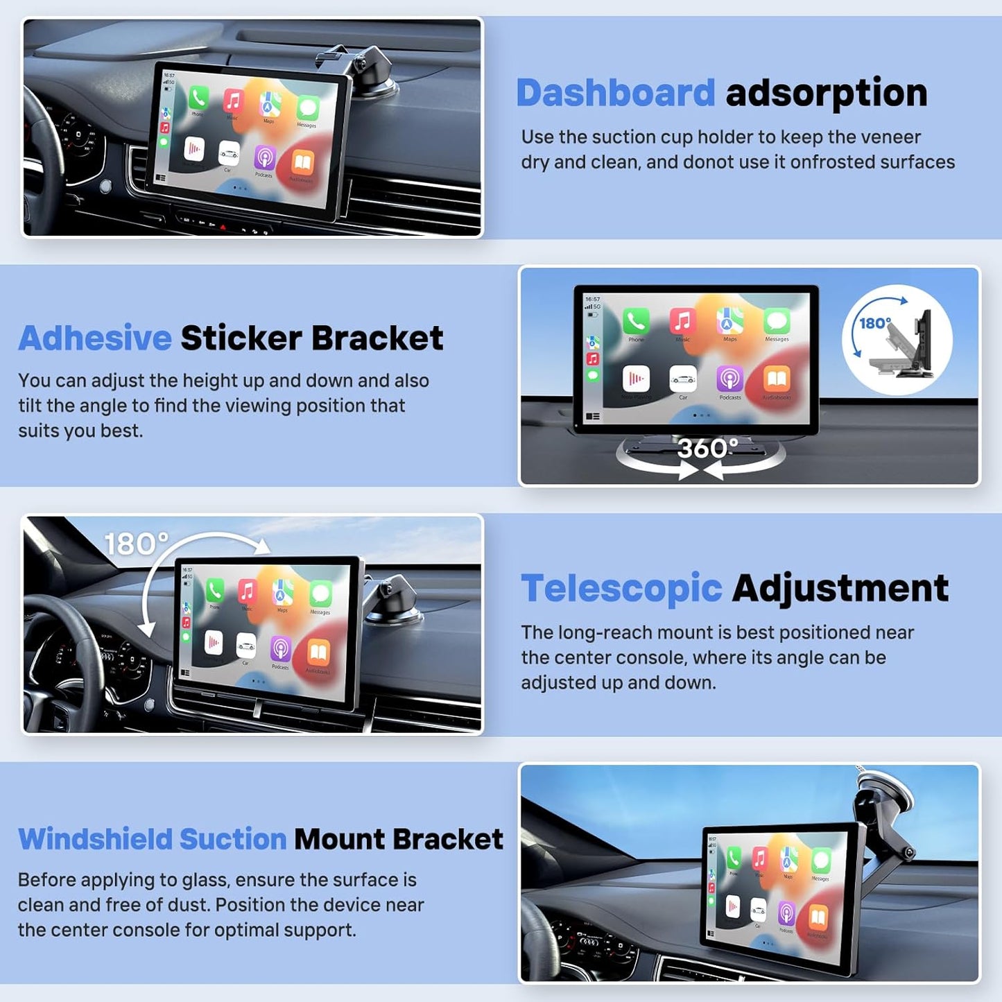 9 Inch Wireless Carplay Screen With Backup Camera encalife
