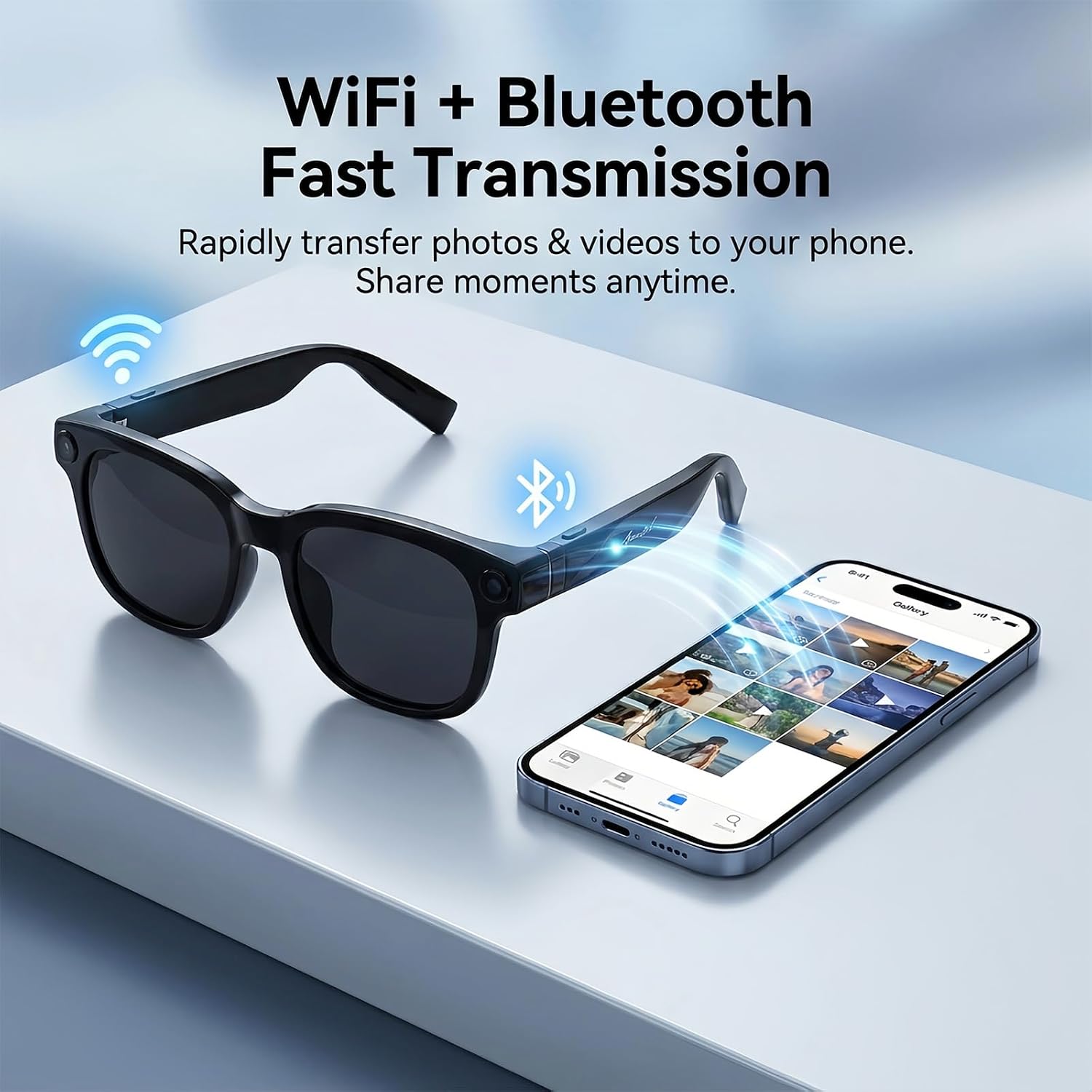 AI Smart Glasses With Camera Bluetooth Audio encalife