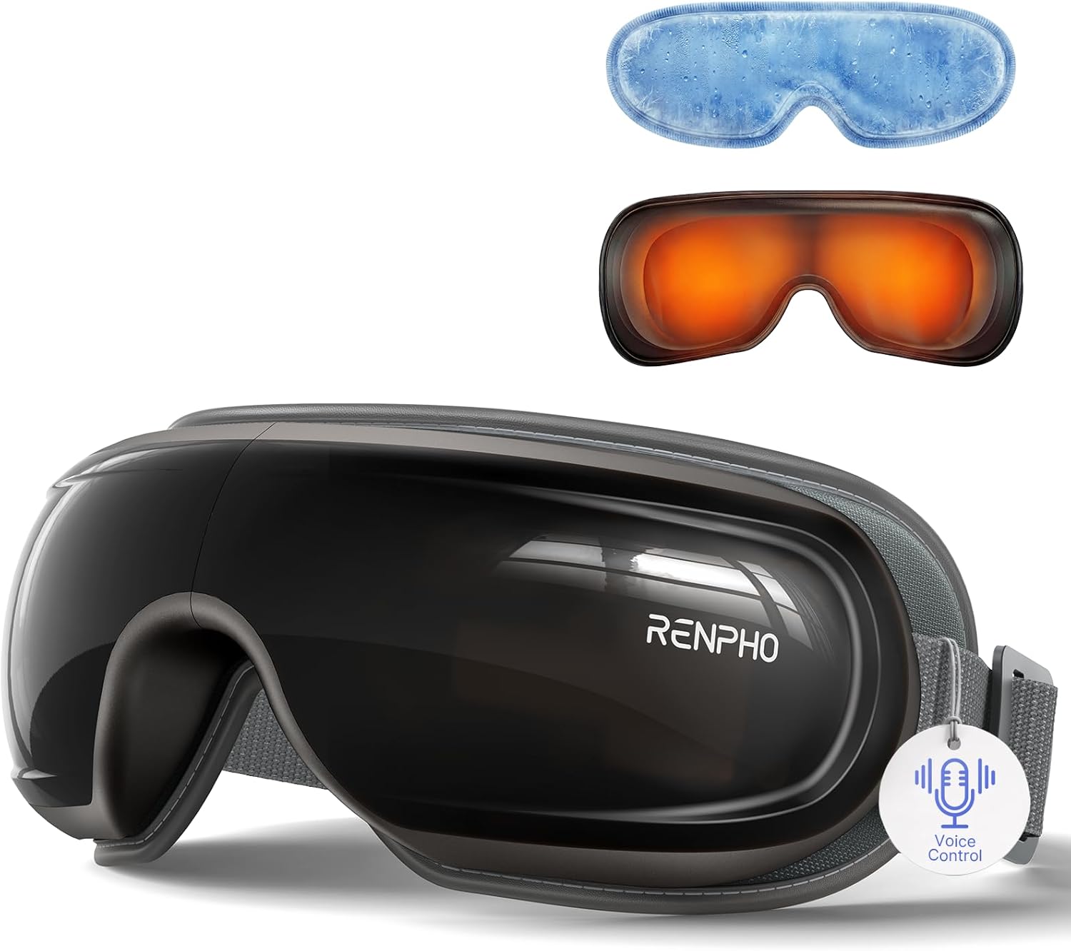 Rechargeable eye massager with heat cooling and compression