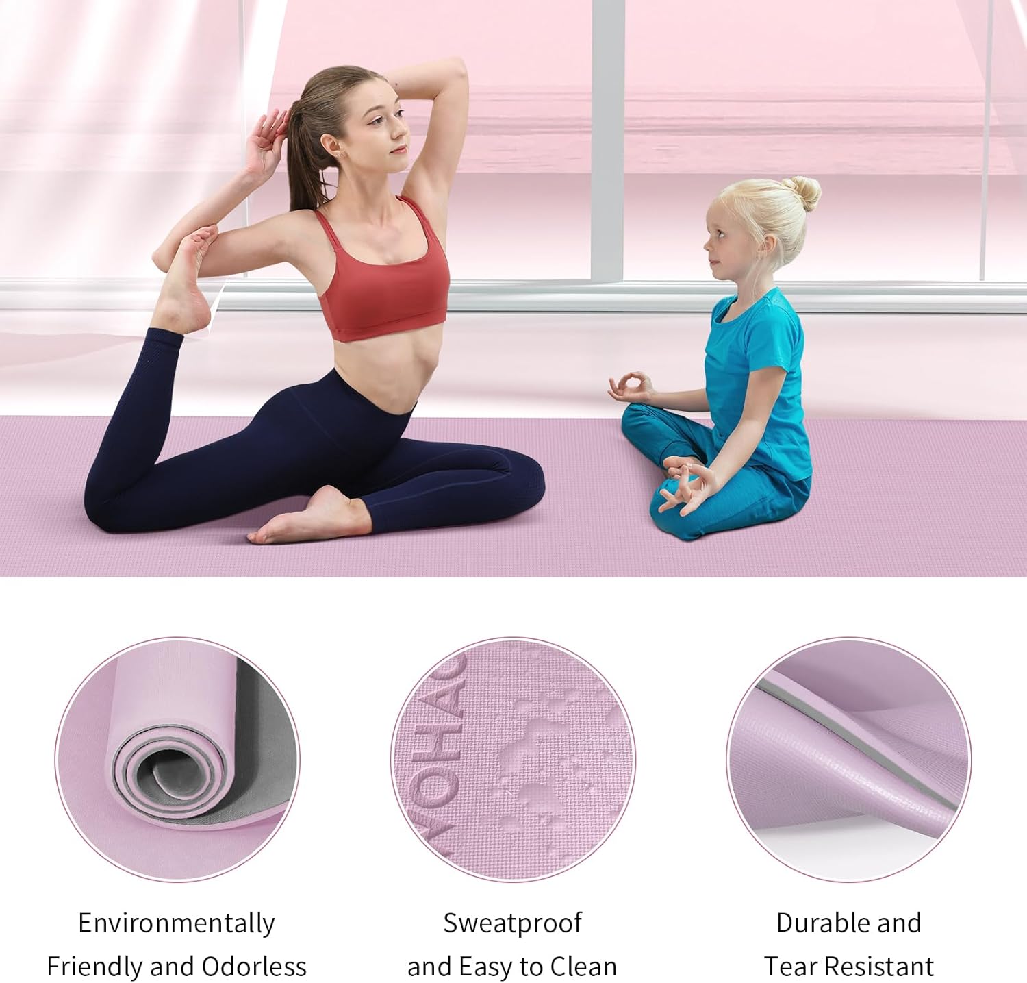 Extra Thick 8mm Wide Non-Slip Yoga Mat encalife