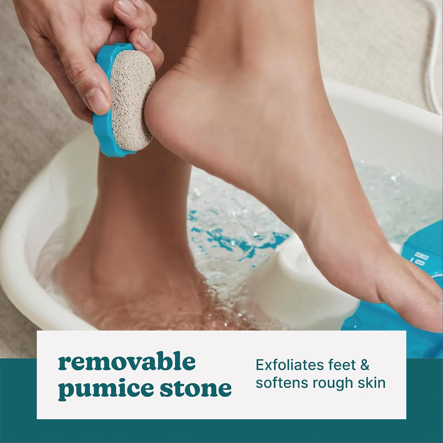 Heated Bubble Foot Spa Massager with Pumice encalife