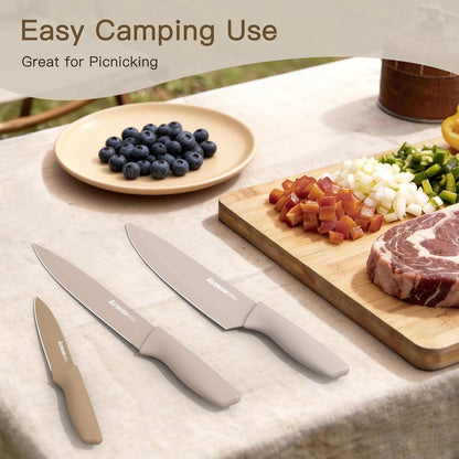 EncaLife 13-Piece Kitchen Knife Set – Stainless Steel Chef Knives with Blade Guards encalife