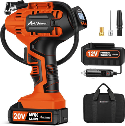 AVID POWER Cordless Tire Inflator Dual Power encalife