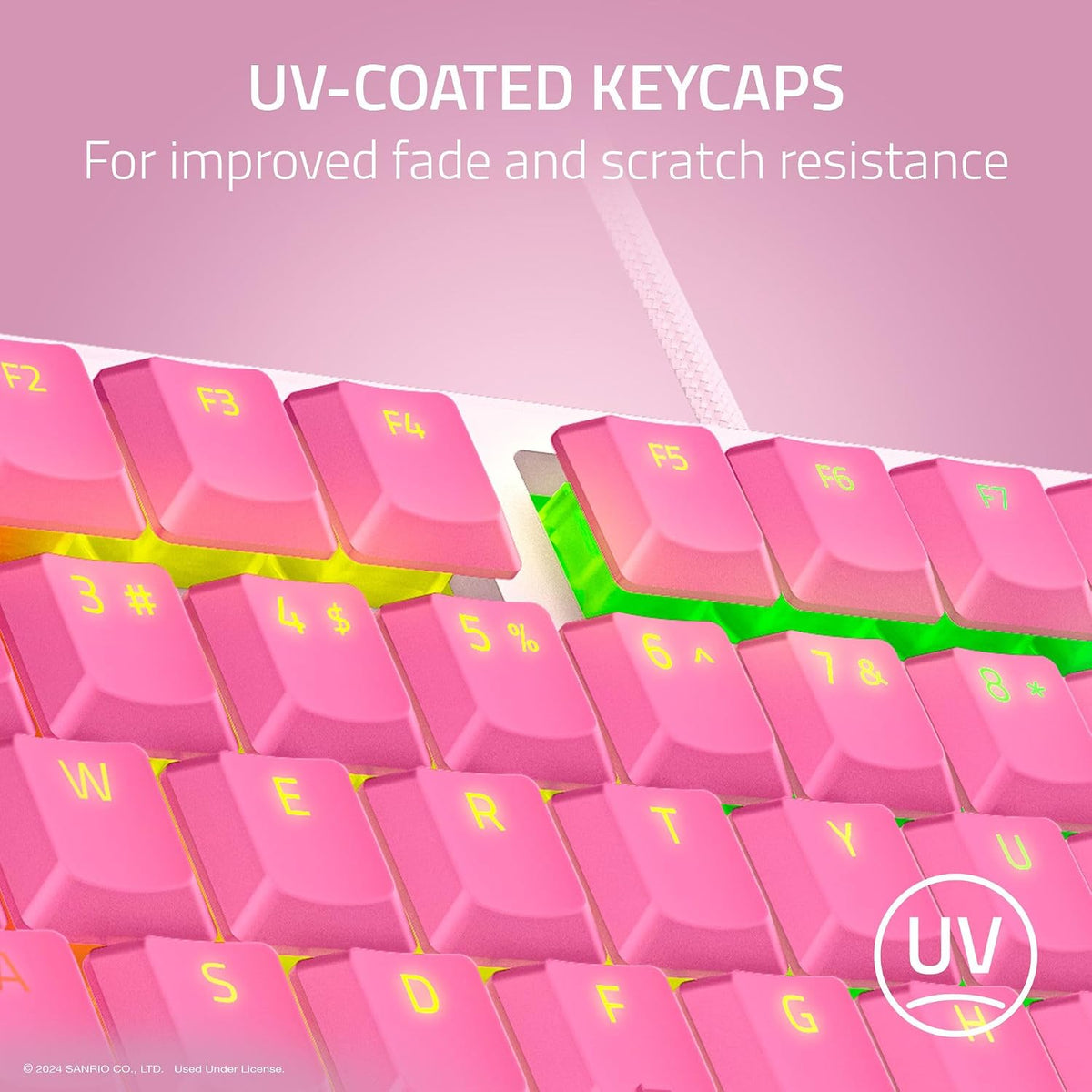 Gaming RGB Keyboard Low Profile Mechanical Pink encalife