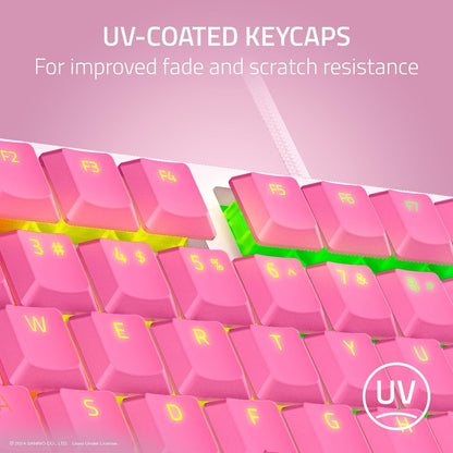 Gaming RGB Keyboard Low Profile Mechanical Pink encalife