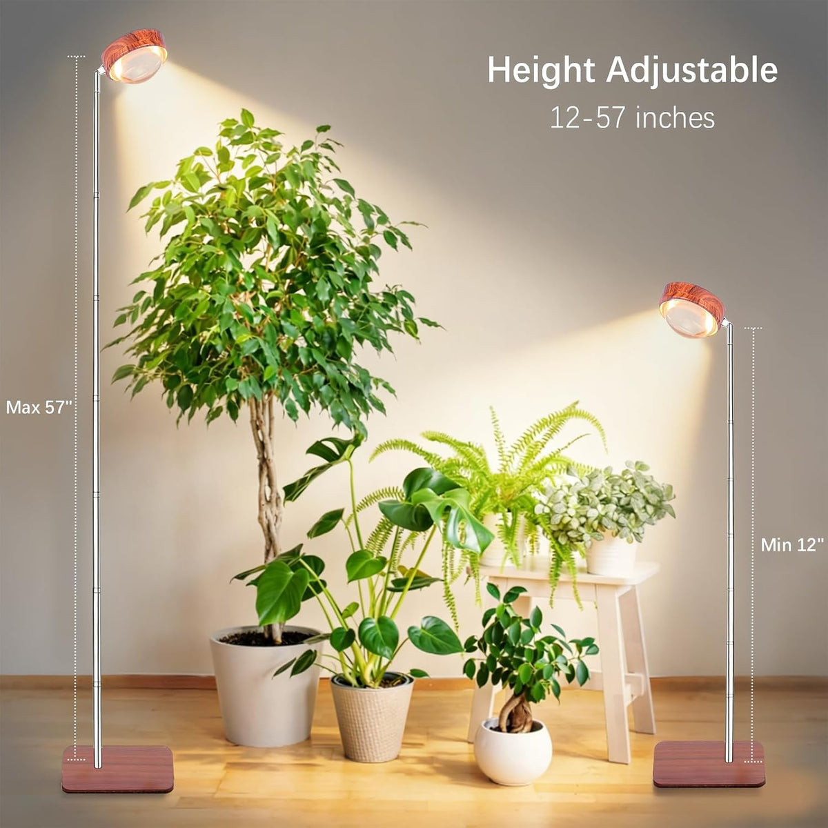 Grow Lights for Indoor Plants | Walnut Floor Lamp encalife