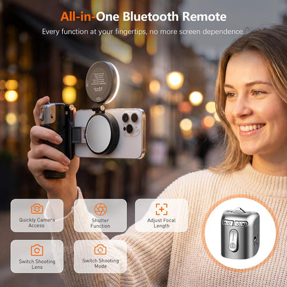 Magnetic Phone Camera Grip Tripod With Remote encalife