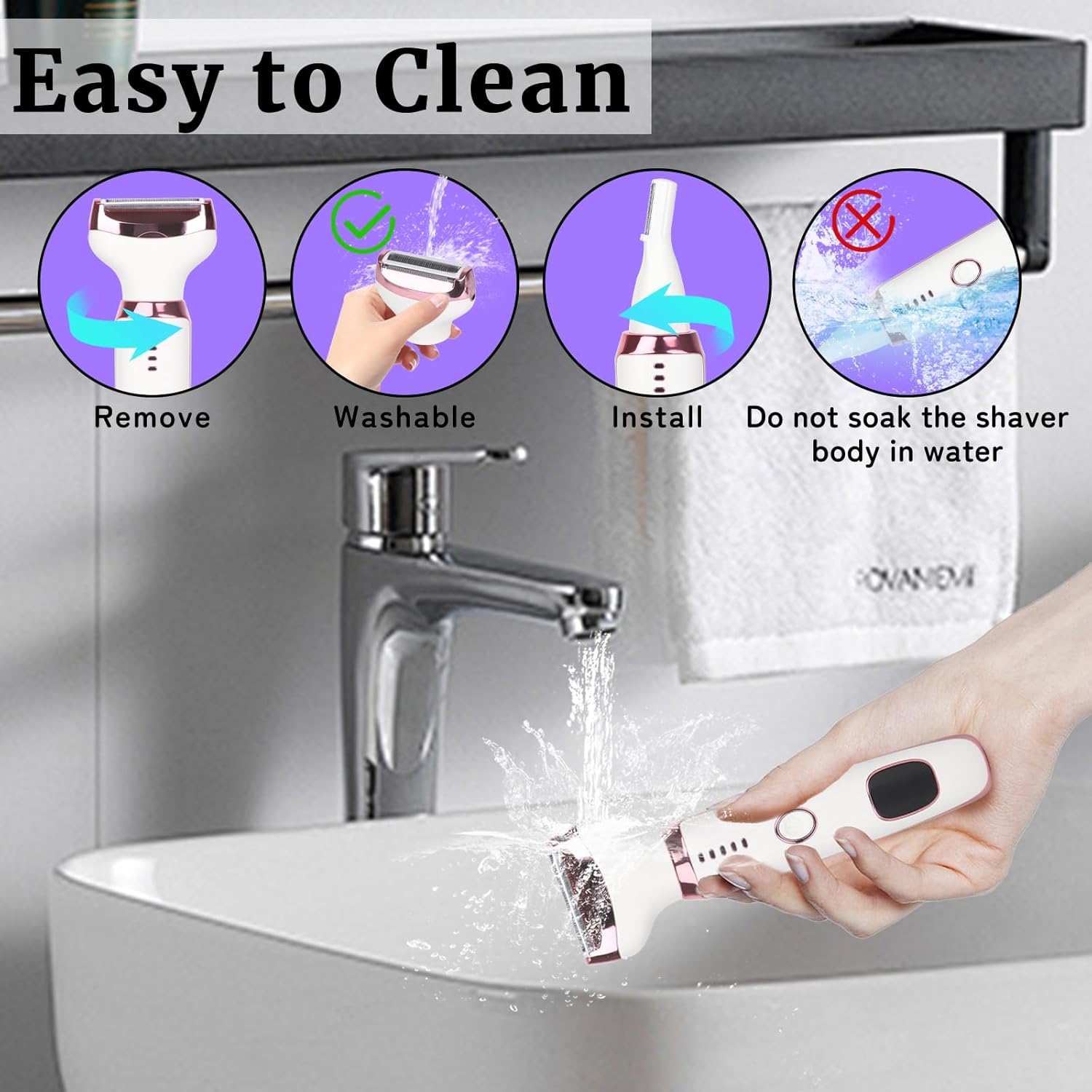 Electric Razor Women Love I 4-in-1 Grooming Kit encalife