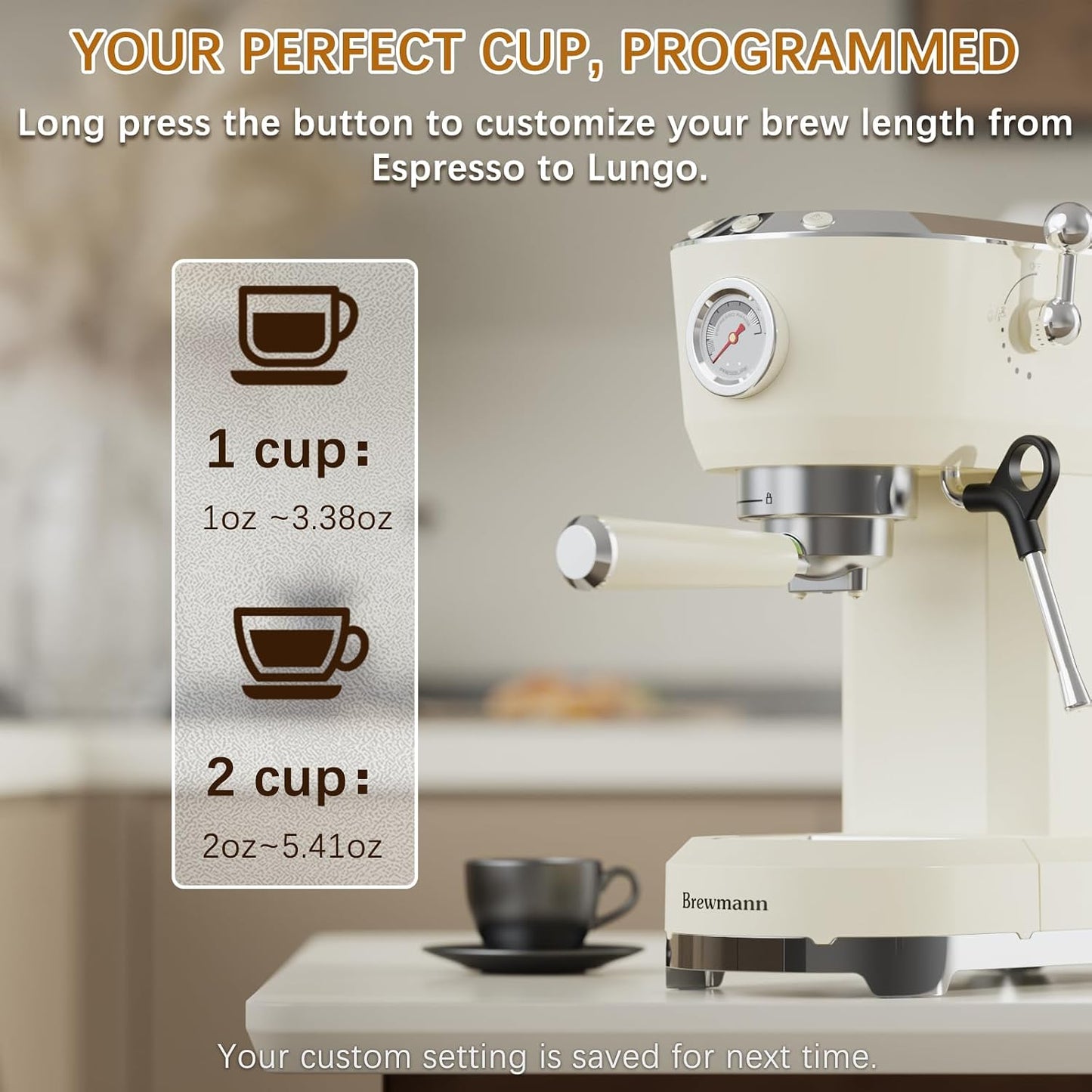 20-Bar Espresso Latte Cappuccino Machine with Frother encalife