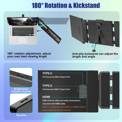 14-Inch FHD Laptop Screen Extender Portable Monitor encalife