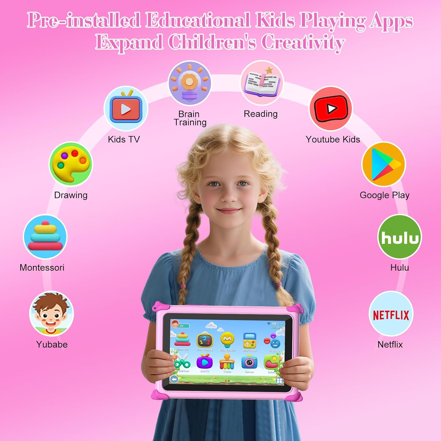 Android 7 Inch Tablet for Kid with Case encalife