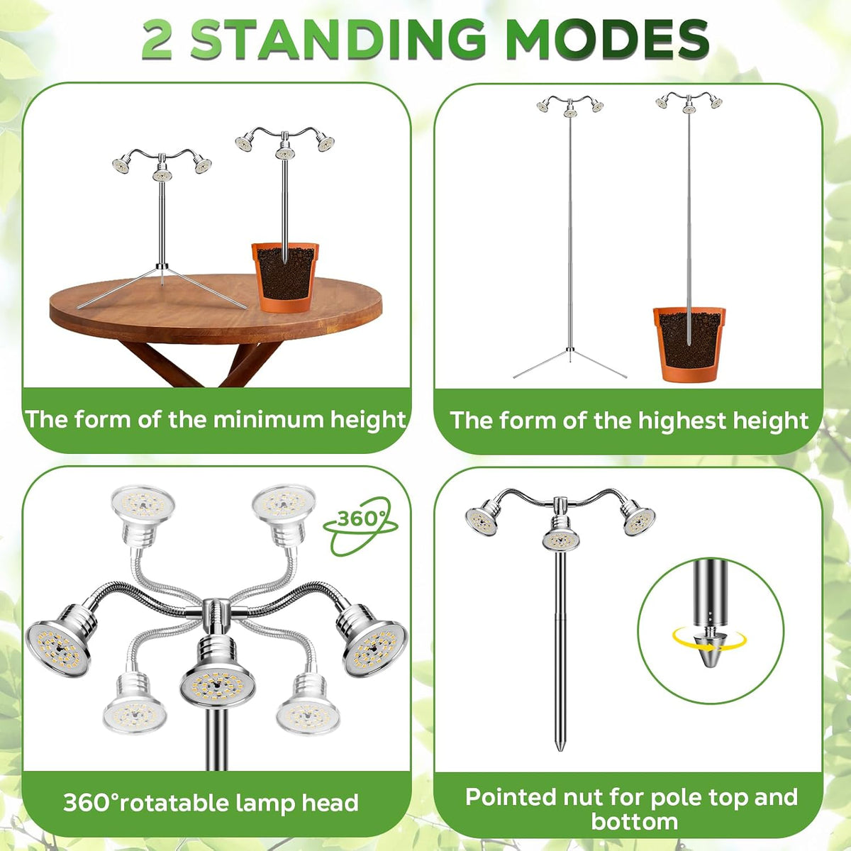 Grow Light For Indoor Plants | Adjustable Tripod Full Spectrum encalife