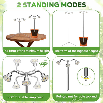 Grow Light For Indoor Plants | Adjustable Tripod Full Spectrum encalife