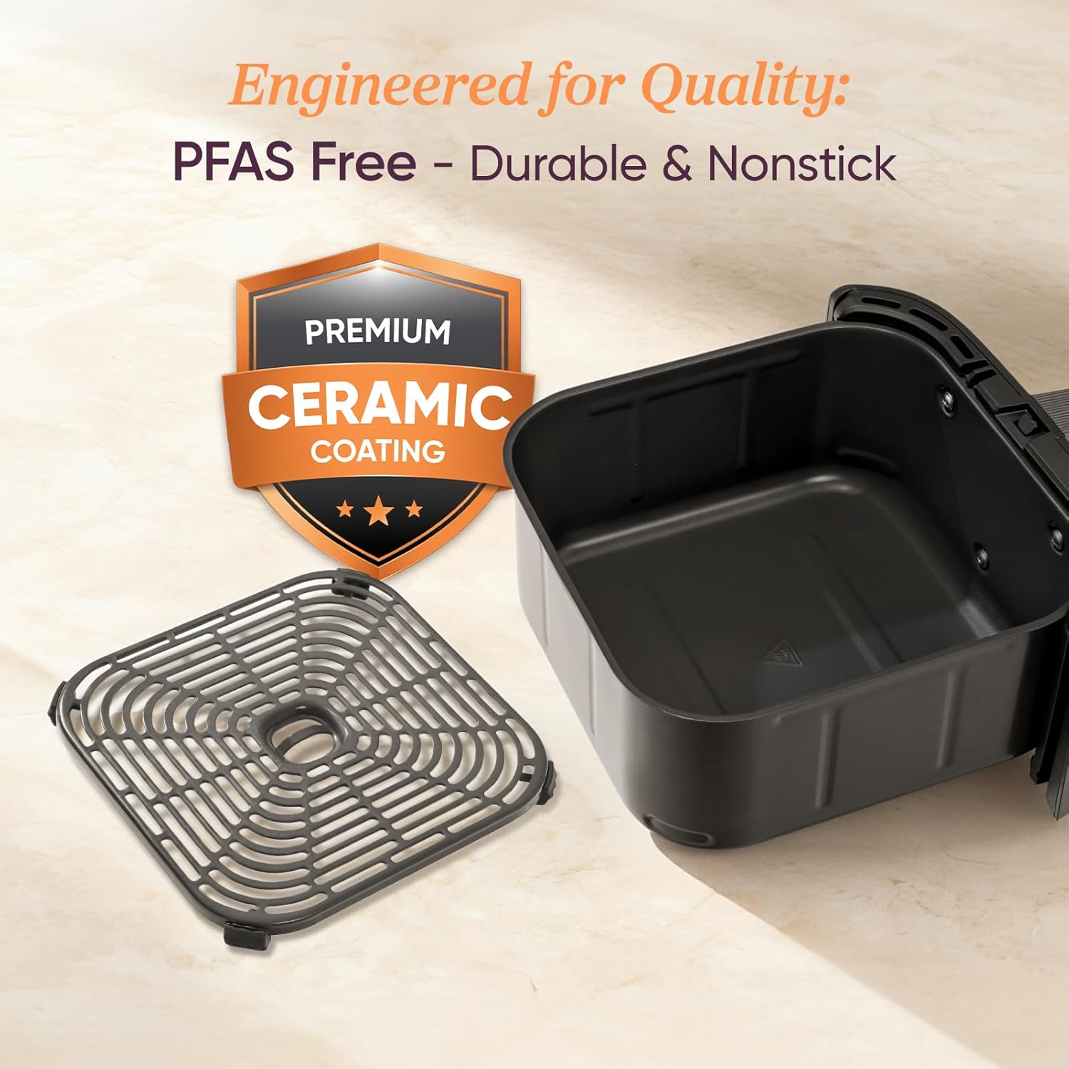 6-Quart 9-in-1 Ceramic Coated High-Speed Air Fryer encalife