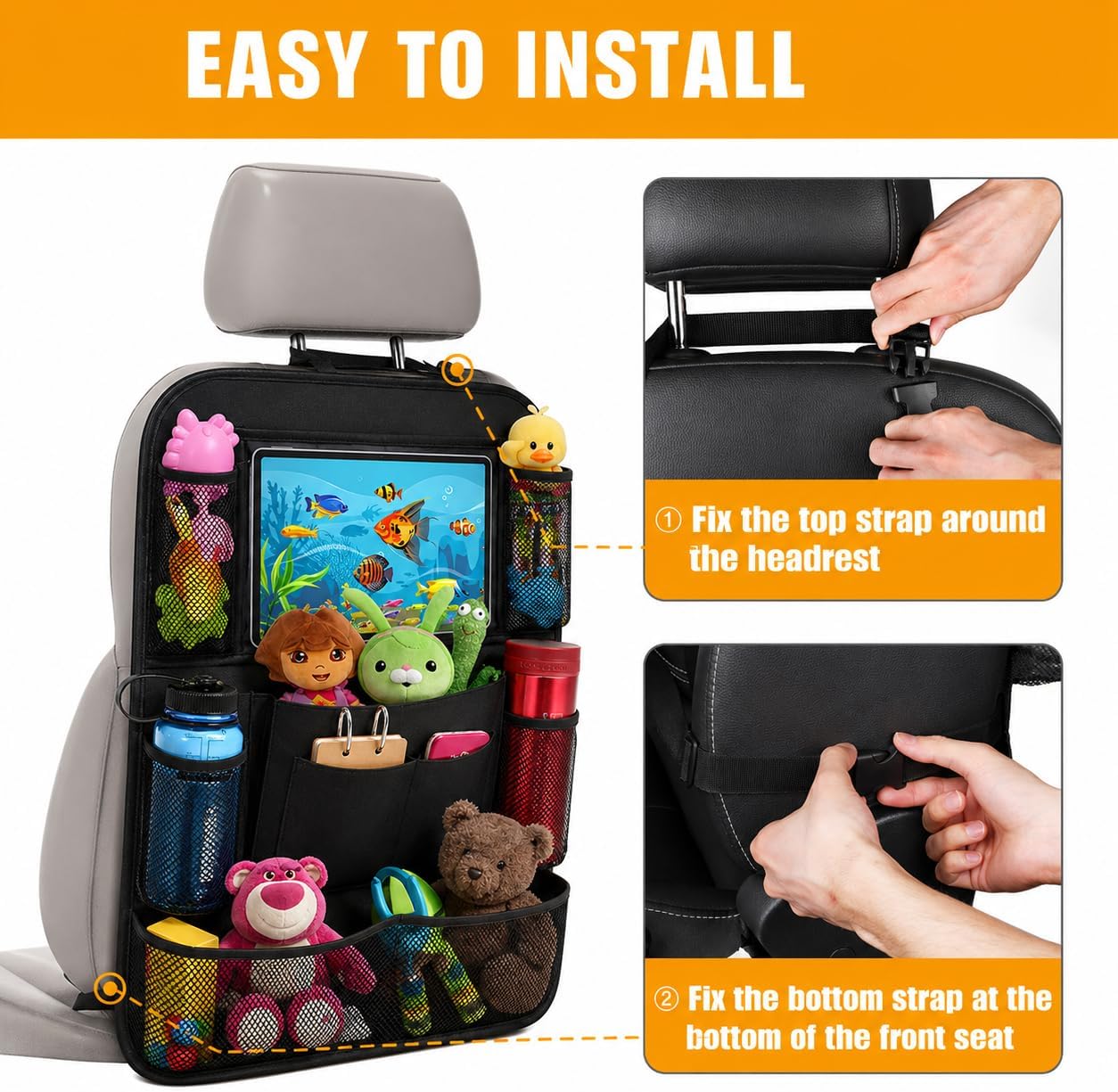 Premium Car Backseat Organizer with Tablet Holder encalife